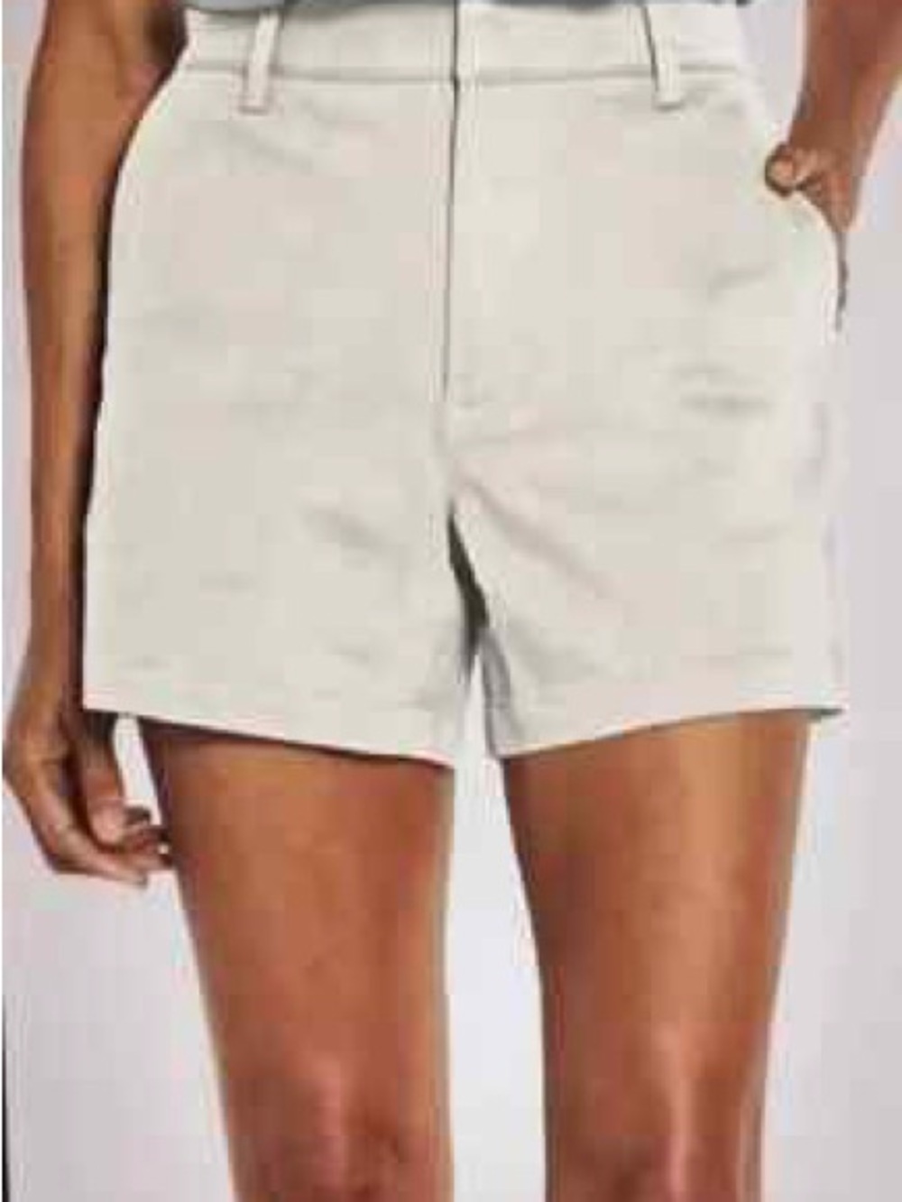 Banana Republic Cream Ivory 5” Chino Shorts Size 12 Mid Rise Stretch Summer